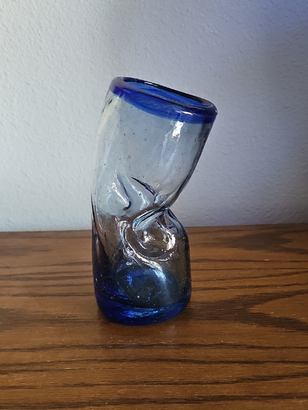 Mexico Handblown Cobalt Blue Glass Tote 3 #1 - Picture 1 of 7
